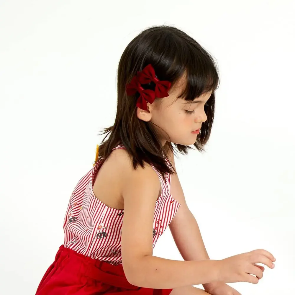 Girls 2-piece Solid Bowknot Hairclips
